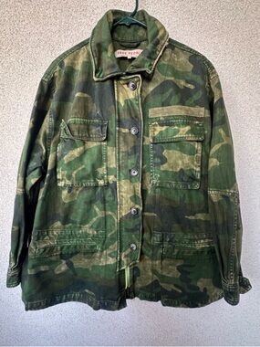 Free People Green Camo Military Jacket